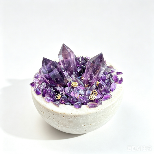 Purple Wisdom Amethyst Wealth & Focus Crystal Bowl