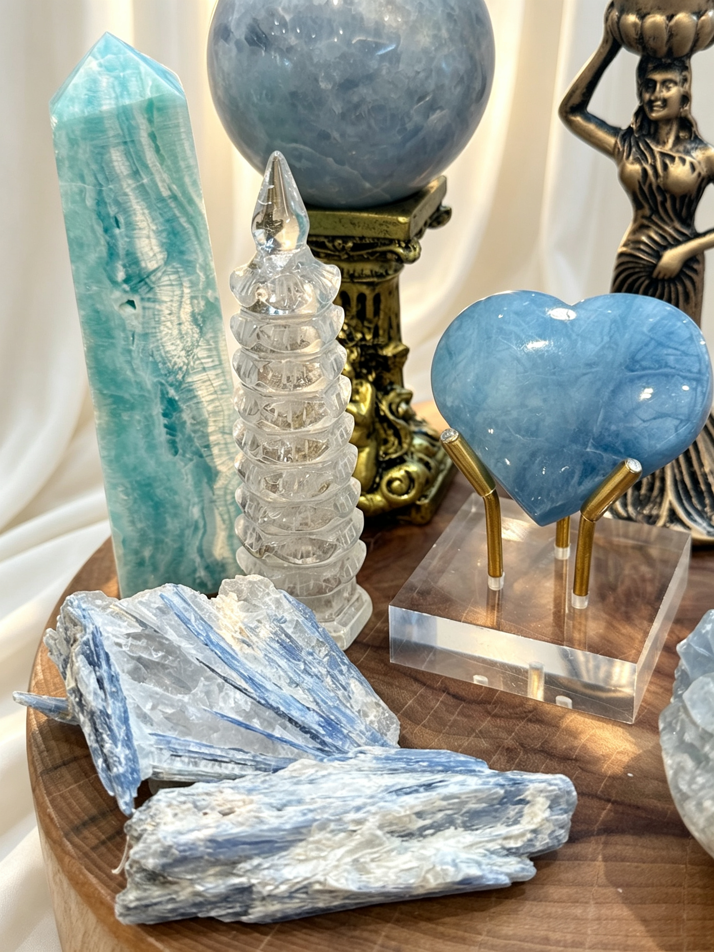 Calm Flow Throat Chakra Crystal Grid Set