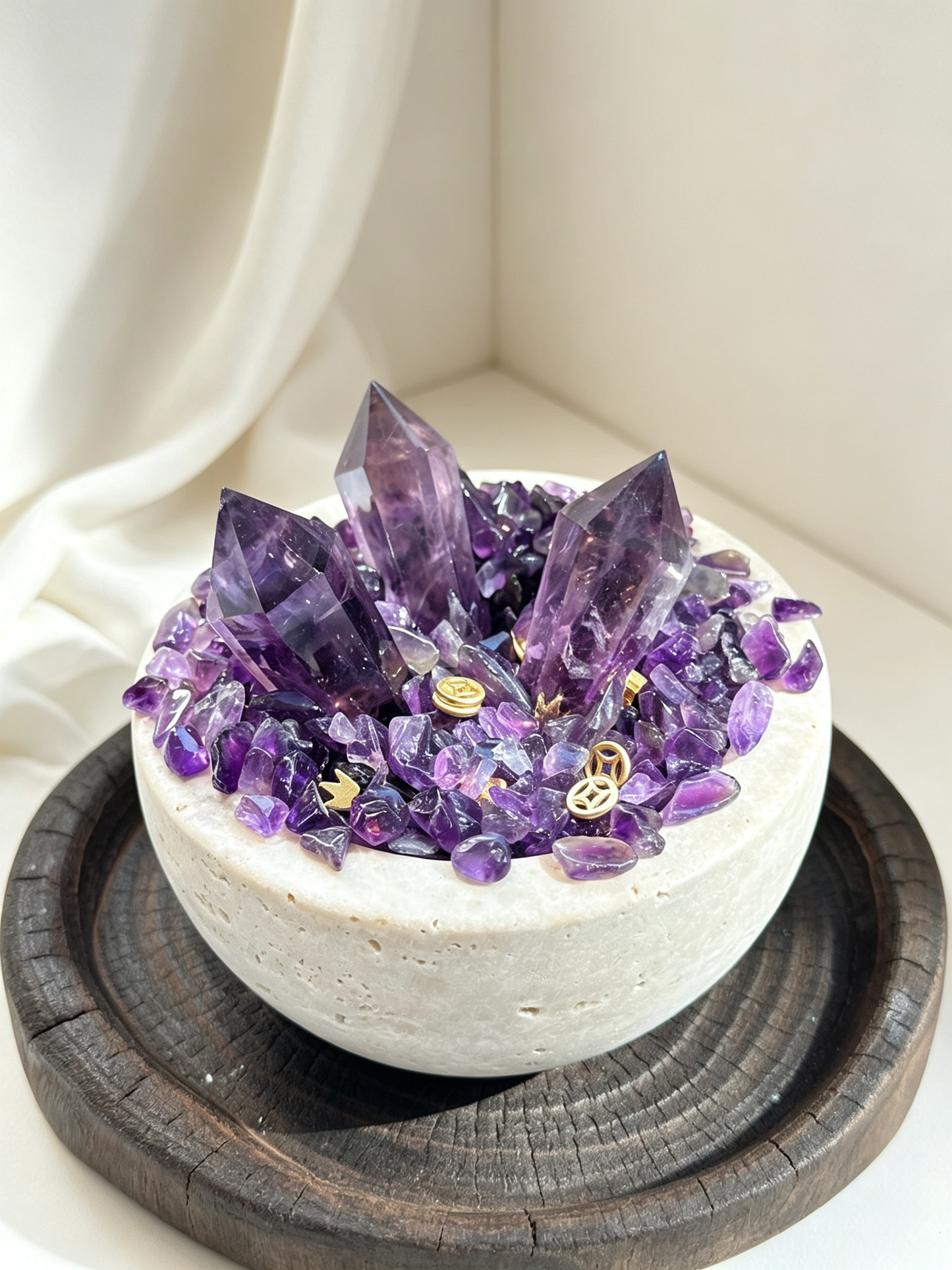 Purple Wisdom Amethyst Wealth & Focus Crystal Bowl