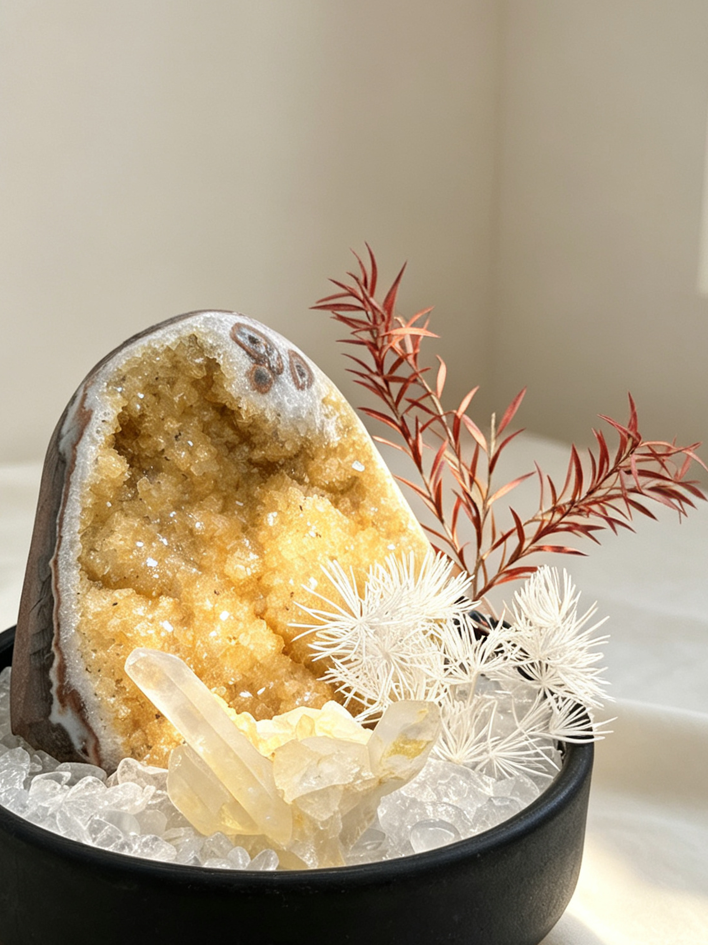 Golden Chalice Citrine Geode Wealth & Prosperity Crystal Landscape