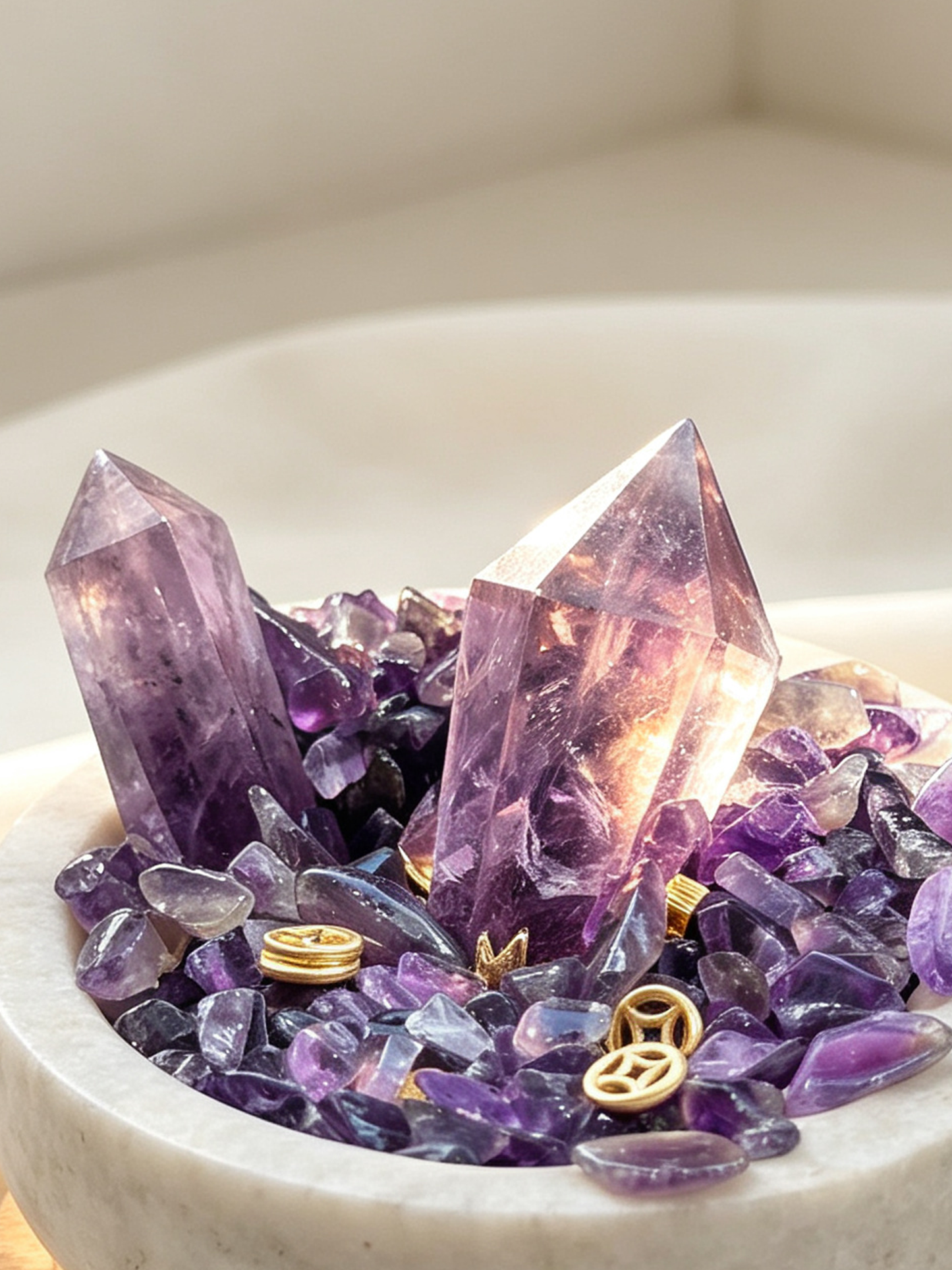 Purple Wisdom Amethyst Wealth & Focus Crystal Bowl