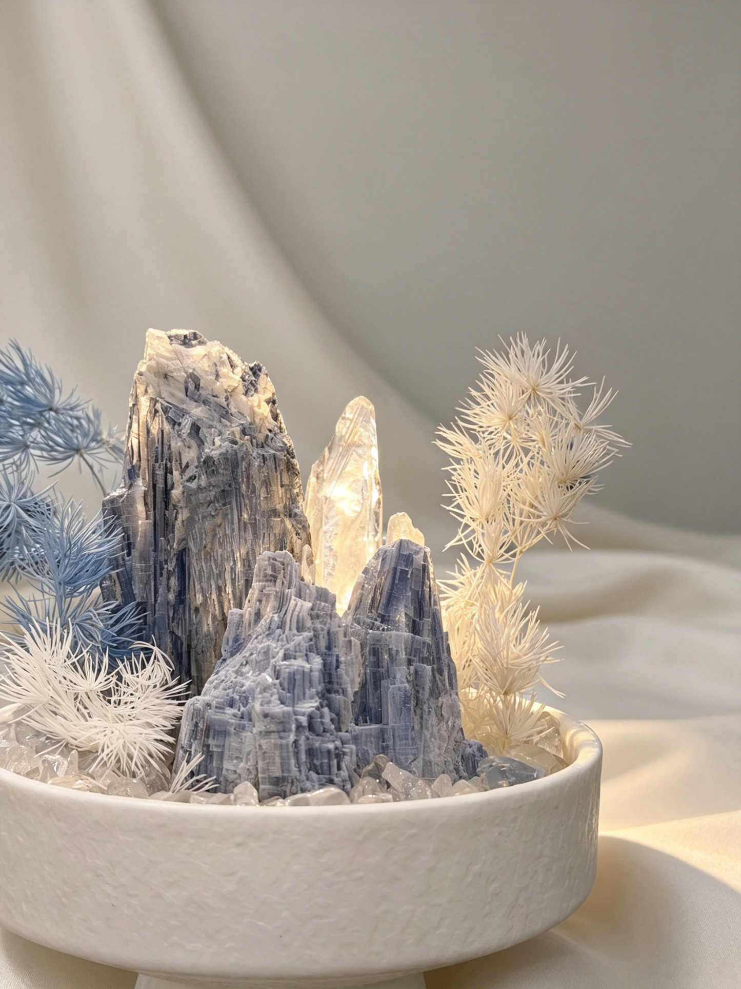 Glacier Calm Kyanite Communication & Clarity Crystal Landscape Planter