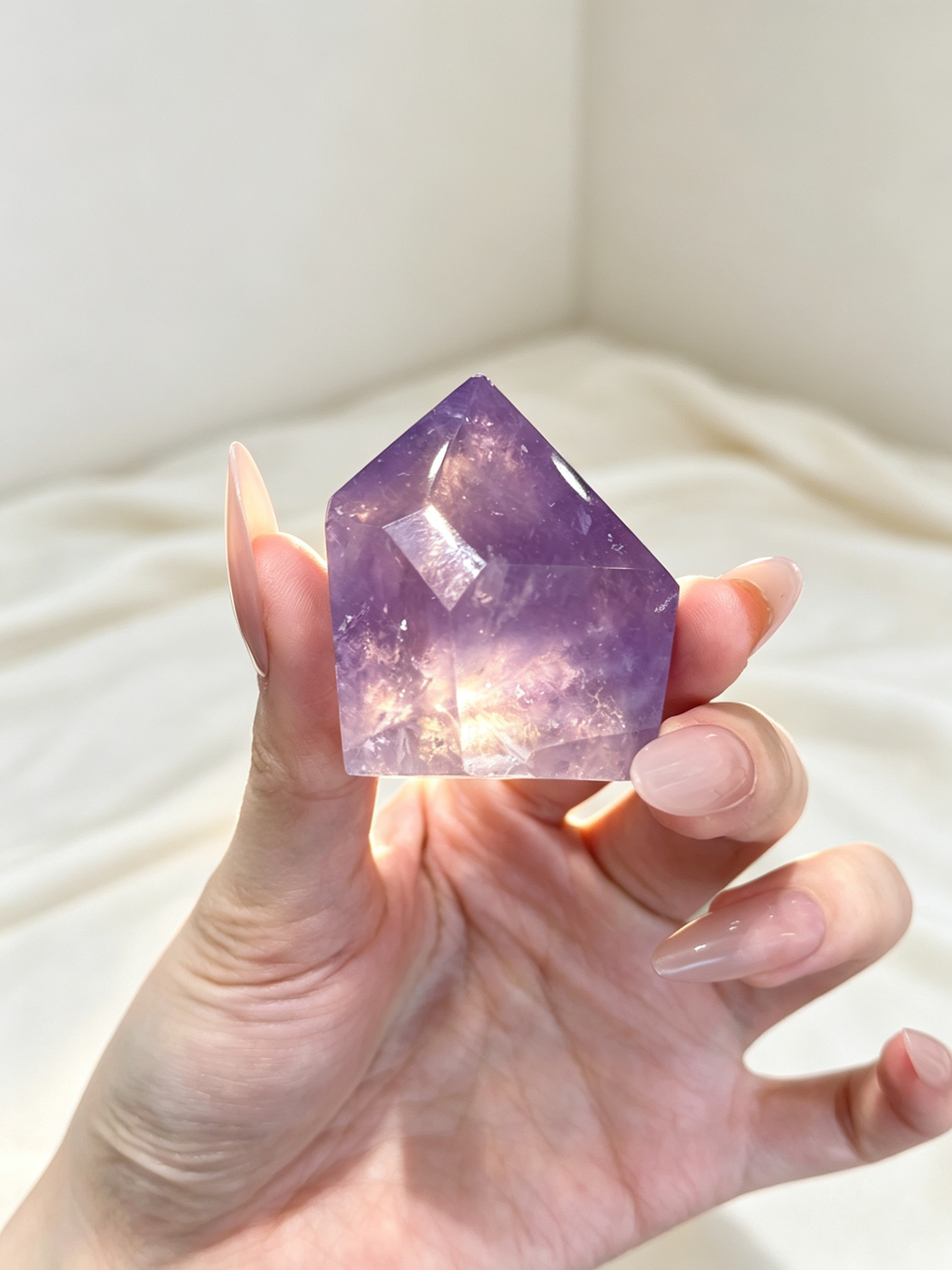 Purple Insight Amethyst & Clear Quartz Crystal Grid Set